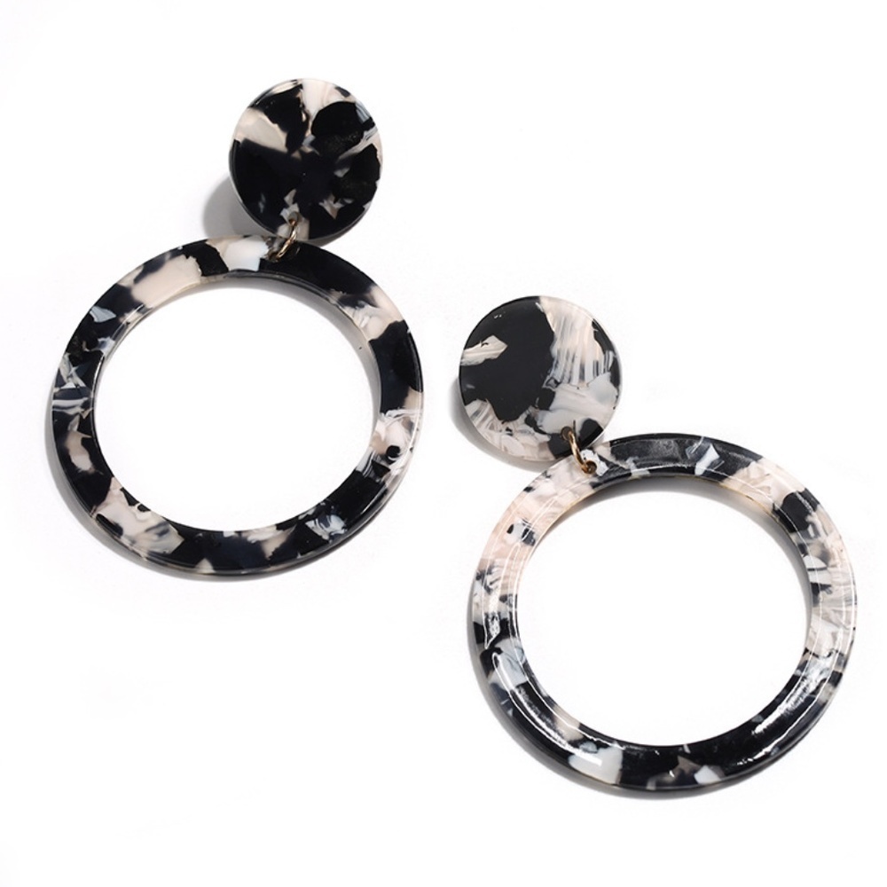 *AIKO* Black x Gray Fashion Acrylic Earrings